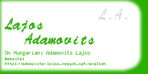 lajos adamovits business card